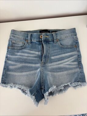Kendall & Kylie Faded Blue Distressed Denim Shorts